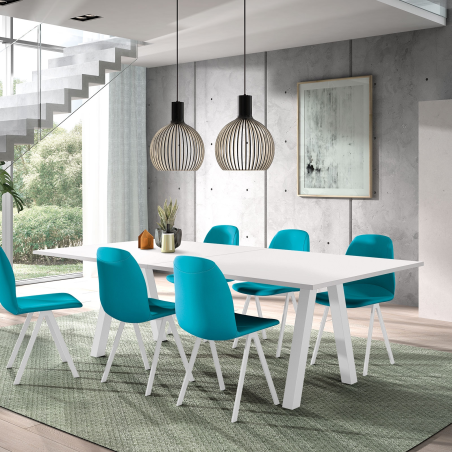 Table moderne rectangulaire en stratifié avec pieds obliques - Veneto