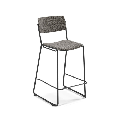 Tabouret snack minimaliste en tissu et métal - Zoom