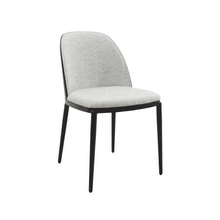 Chaise bimatière en tissu dossier bois avec pieds en métal - Simone