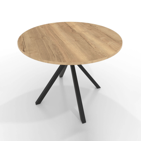 Table ronde moderne en stratifié avec pieds en métal - Onyx