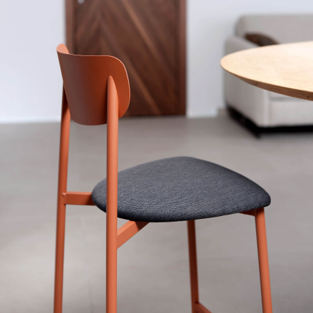 Tabouret français en métal avec assise en tissu - Colette Carrier®