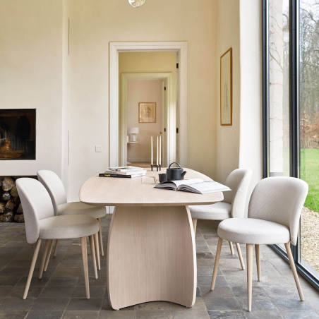 Chaise confortable en tissu et pieds bois - Neo Mobitec ®