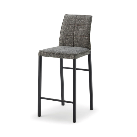 Tabouret snack italien en tissu avec pieds en métal - Atlanta