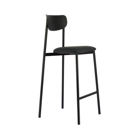 Tabouret made in France en métal avec assise en simili rembourrée - Colette Carrier®