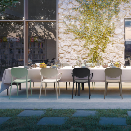 Chaise de jardin italienne empilable en polypropylène recyclé - Abby Connubia®