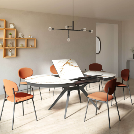 Table ronde moderne extensible en Dekton - Globo