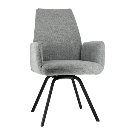 Fauteuil confortable en tissu avec dossier inclinable et pieds en métal - Jules