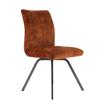 Chaise en tissu rouge pivotante avec pieds en métal - Adèle