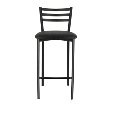 Tabouret snack en métal noir assise noire - Ace 1329