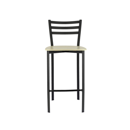 Tabouret de cuisine noir et assise en bois - Ace 1329