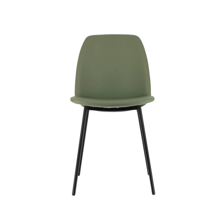 Chaise grise avec assise rembourrée et piétement métallique - Olivia