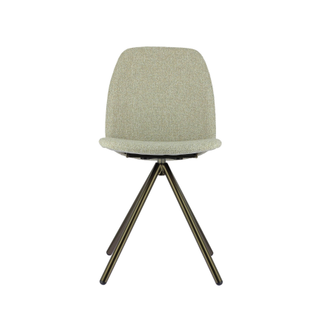 Chaise moderne en tissu clair gris avec structure en métal - Figaro 2