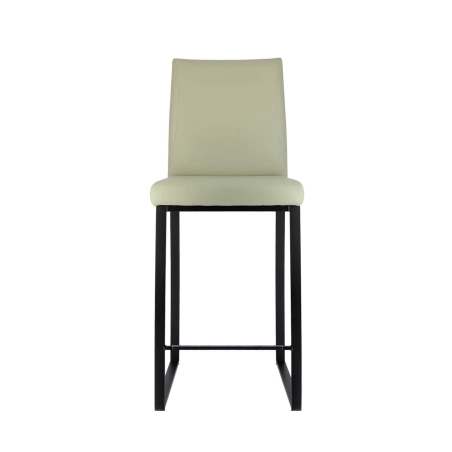 Tabouret snack rembourré gris en métal élégant - Elite