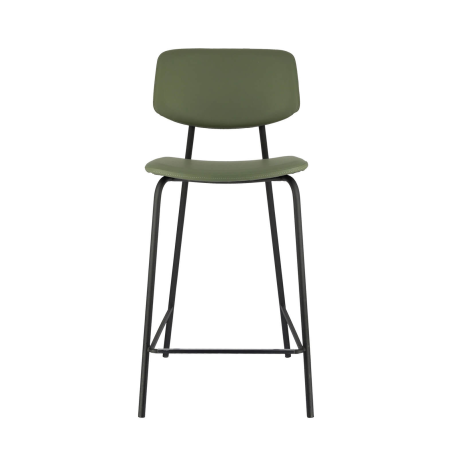 Tabouret snack rembourré gris en métal élégant - Lago