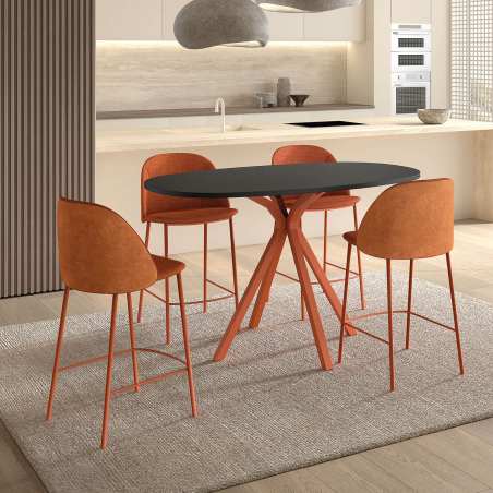 Tabouret snack en tissu avec pieds en métal - Soda