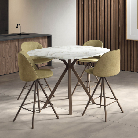 Tabouret snack pivotant en tissu avec pieds en métal - Swiftie