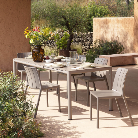 Chaise de jardin empilable en plastique taupe - Tiberina