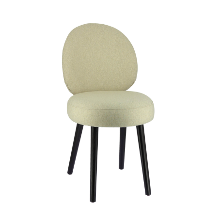 Chaise en tissu blanc avec pieds noirs - Severus