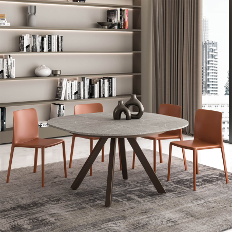 Table ronde tendance extensible avec pieds en métal - Petalo