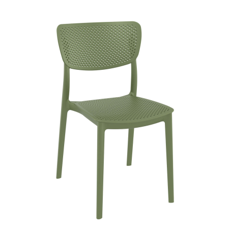 Chaises empilables de jardin verte - Lucy