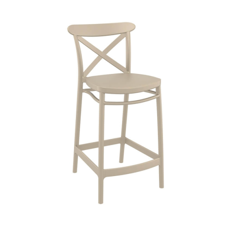 Tabouret moderne taupe en plastique - Cross