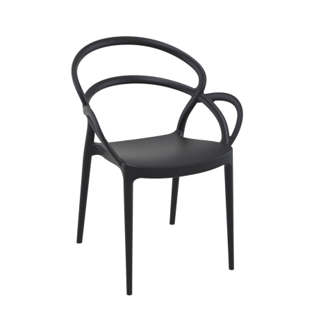 Fauteuil design en polypropylène noir - Mila