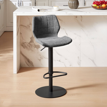 Tabouret réglable vintage avec pied en métal noir - Indica