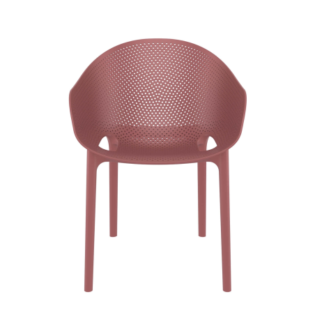 Fauteuil moderne empilable avec coque microperforée en poypropylène - Sky Pro