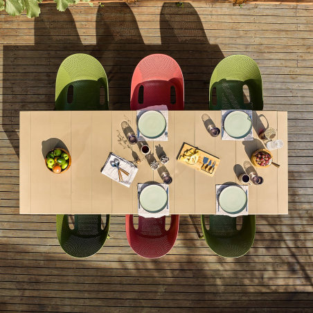 Fauteuil de jardin moderne empilable coque microperforée en polypropylène - Sky Pro