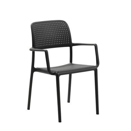 Fauteuil d'extérieur en polypropylène anthracite - Bora