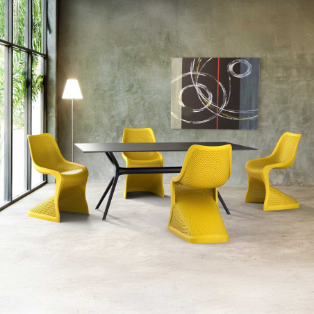 Chaise design en polypropylène ajouré - Bloom