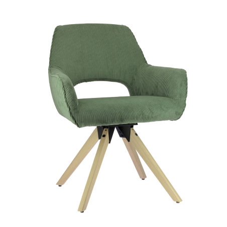 Fauteuil cocooning en tissu gris avec pieds bois massif naturel - Marius