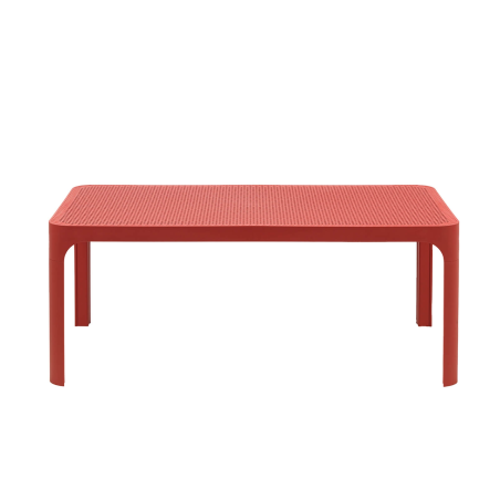 Table basse de jardin moderne avec plateau corail micro-perforé 100 x 60 cm - Net