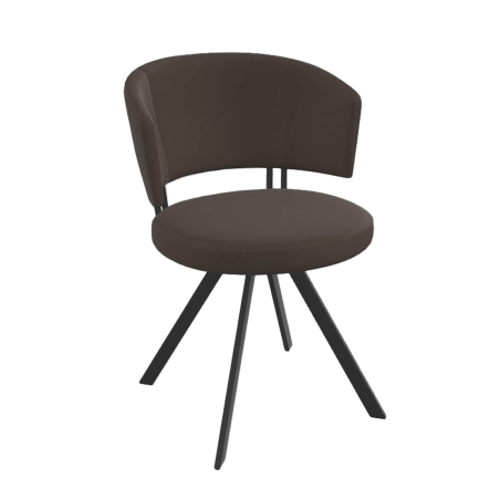 Chaise moderne confortable pivotante avec pieds en métal 