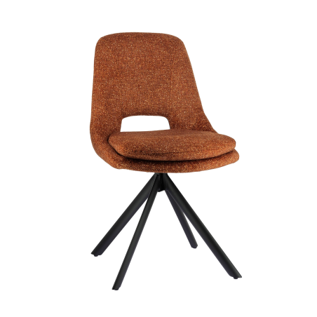 Chaise contemporaine en tissu rembourrée pieds en métal - Azalée