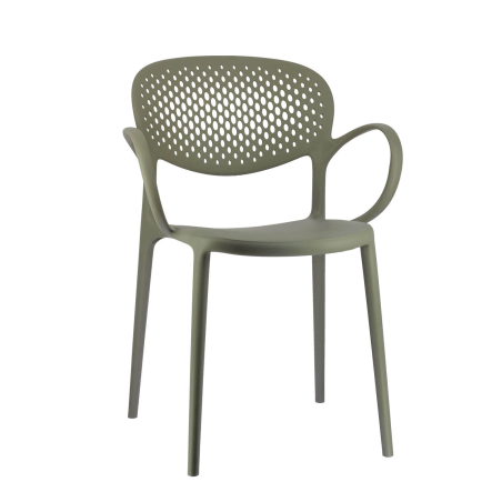 Fauteuil italien empilable en polypropylène recyclé avec dossier microperforé - Abby Connubia®