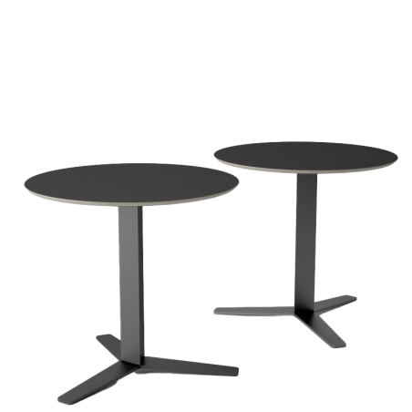 Table ronde petit espace en verre blanc et métal - Peliccan