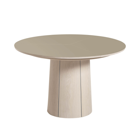 Table ronde extensible en Fenix et pied central en bois - SM33
