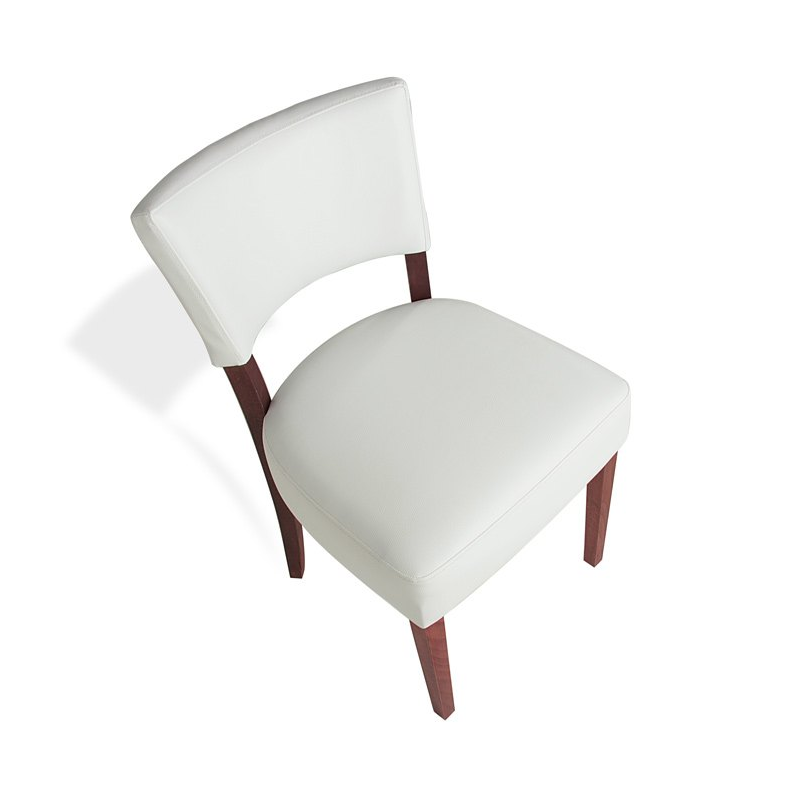 Chaise contemporaine en vinyl blanc et bois - Steffi