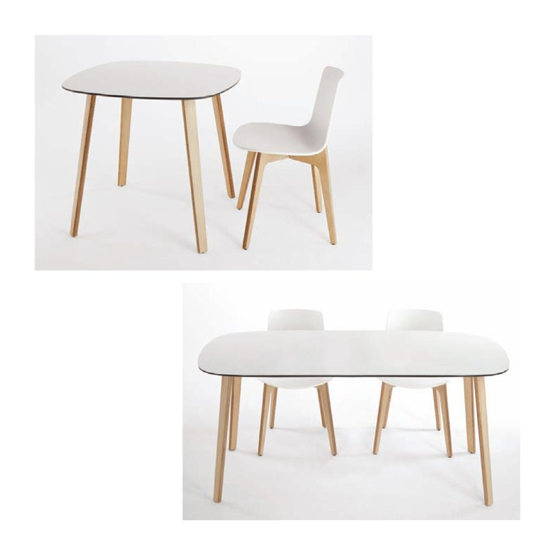 Chaise design en polypropylène et piètement bois Lottus