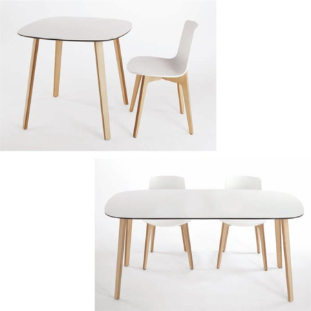 Chaise design en polypropylène et piètement bois Lottus