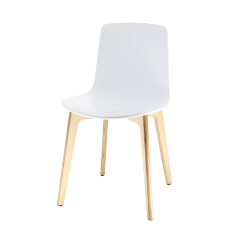 Chaise design en polypropylène et piètement bois Lottus