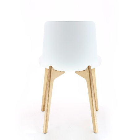 Chaise design en polypropylène et piètement bois Lottus