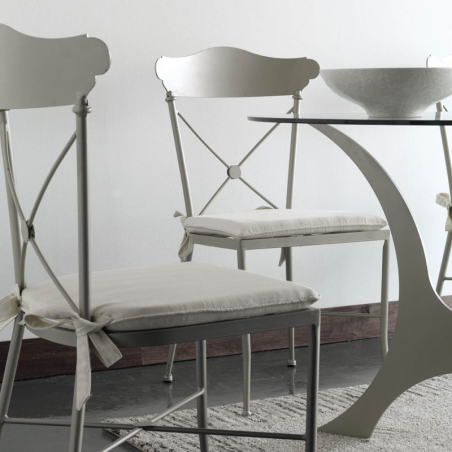 table en verre et acier beige - Apolo