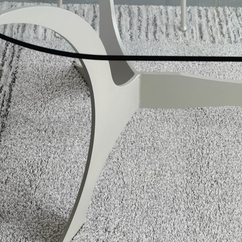 Table en fer forgé crème de forme ovale - Apolo