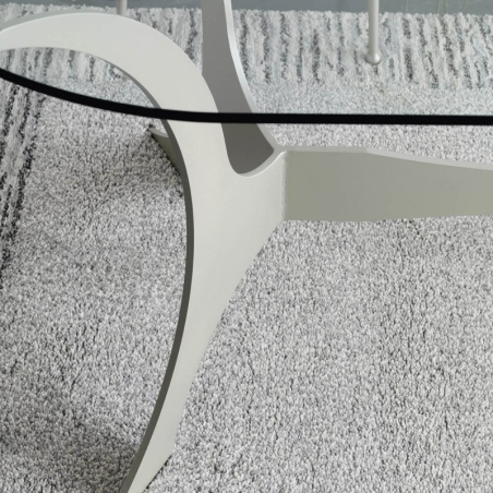 Table en fer forgé crème de forme ovale - Apolo