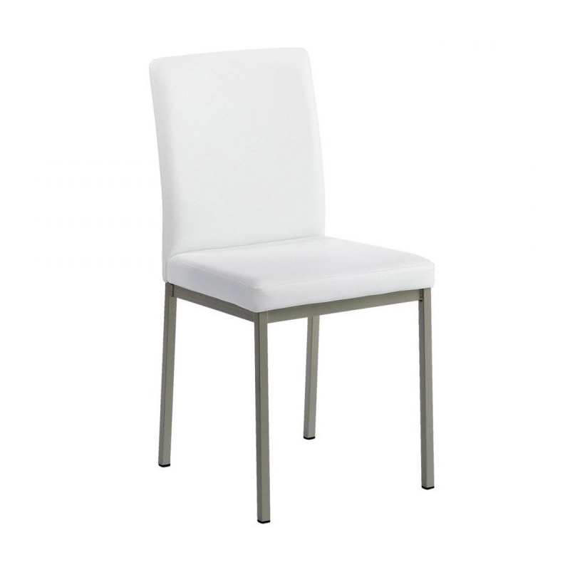 Chaise contemporaine en métal et revêtement synthétique - Villa