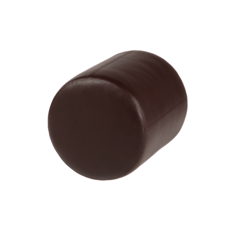Pouf rond marron en vinyl – Rondo