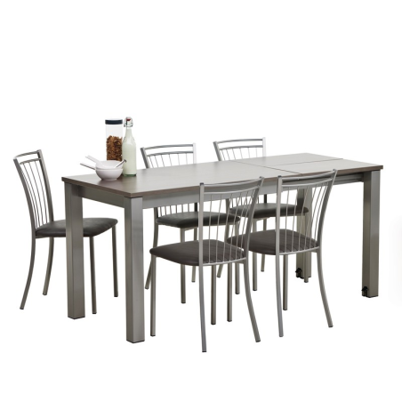 Table de cuisine rectangulaire en stratifié avec allonge - Valencia 3