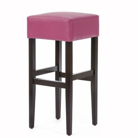 Tabouret de bar sans dossier en vinyl et bois - Max